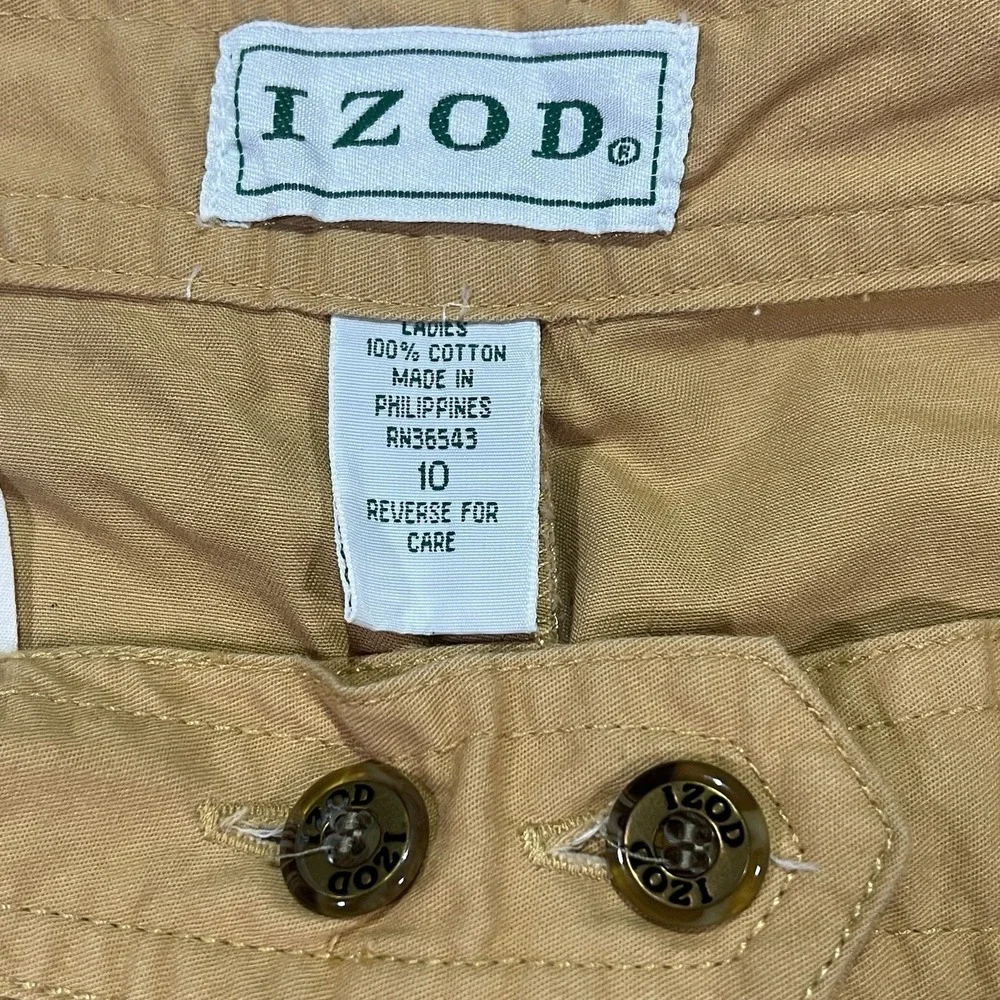 Vintage Izod Golf Shorts Womens Sz 10 Pleated  Stretch High Waisted Peach Preppy